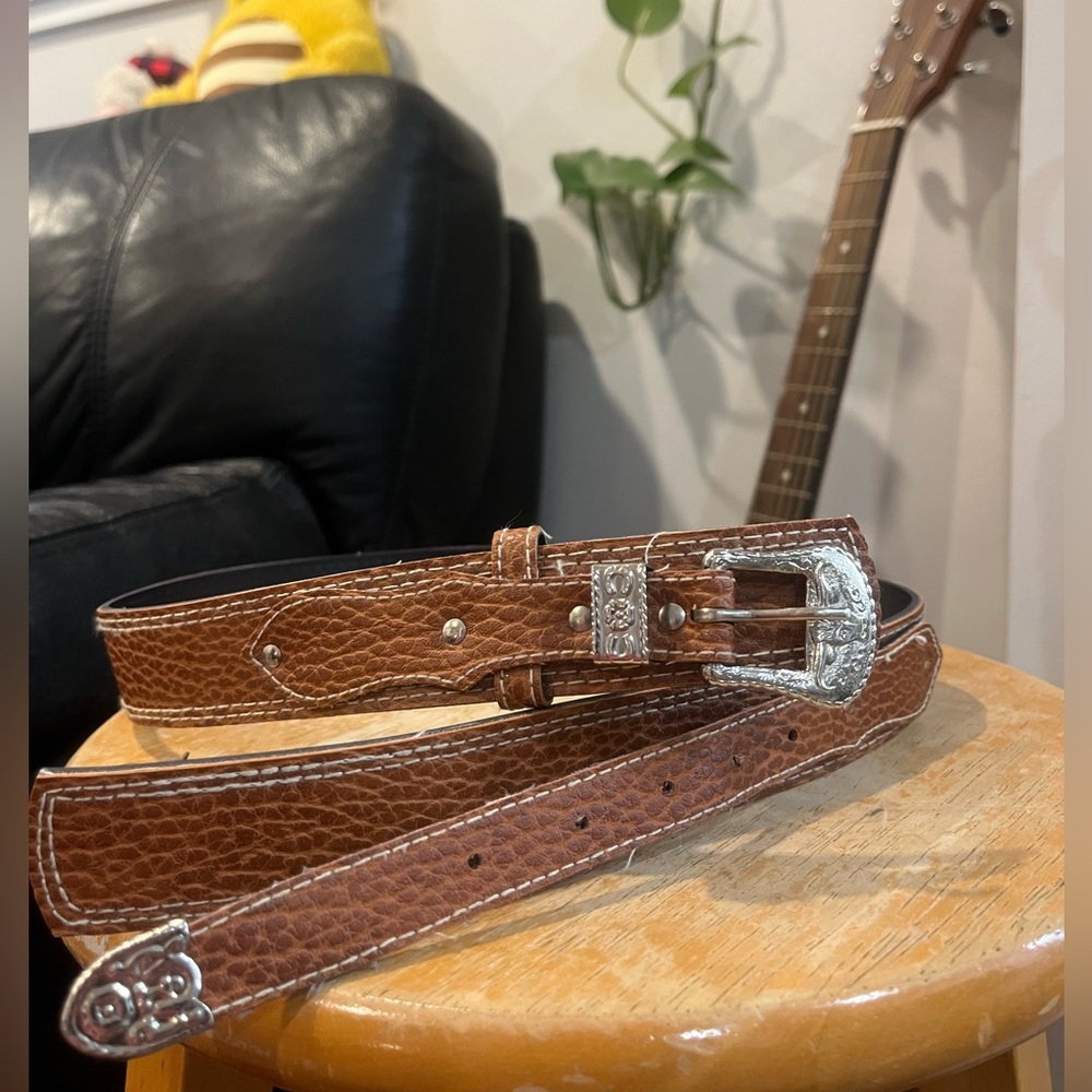 Brown Belt with Silver Buckle